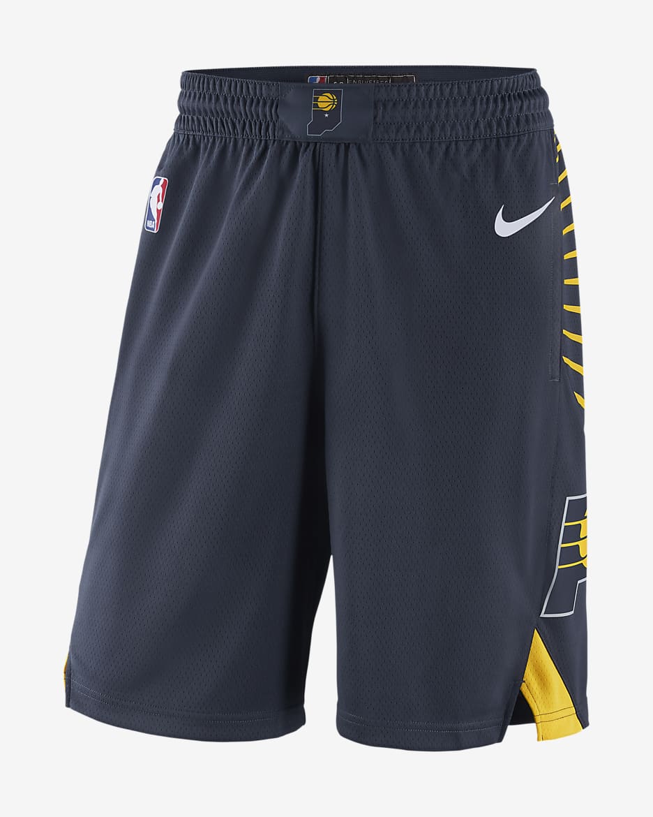 Indiana Pacers Icon Edition Men s Nike NBA Swingman Shorts Blue 50 Recycled Polyester